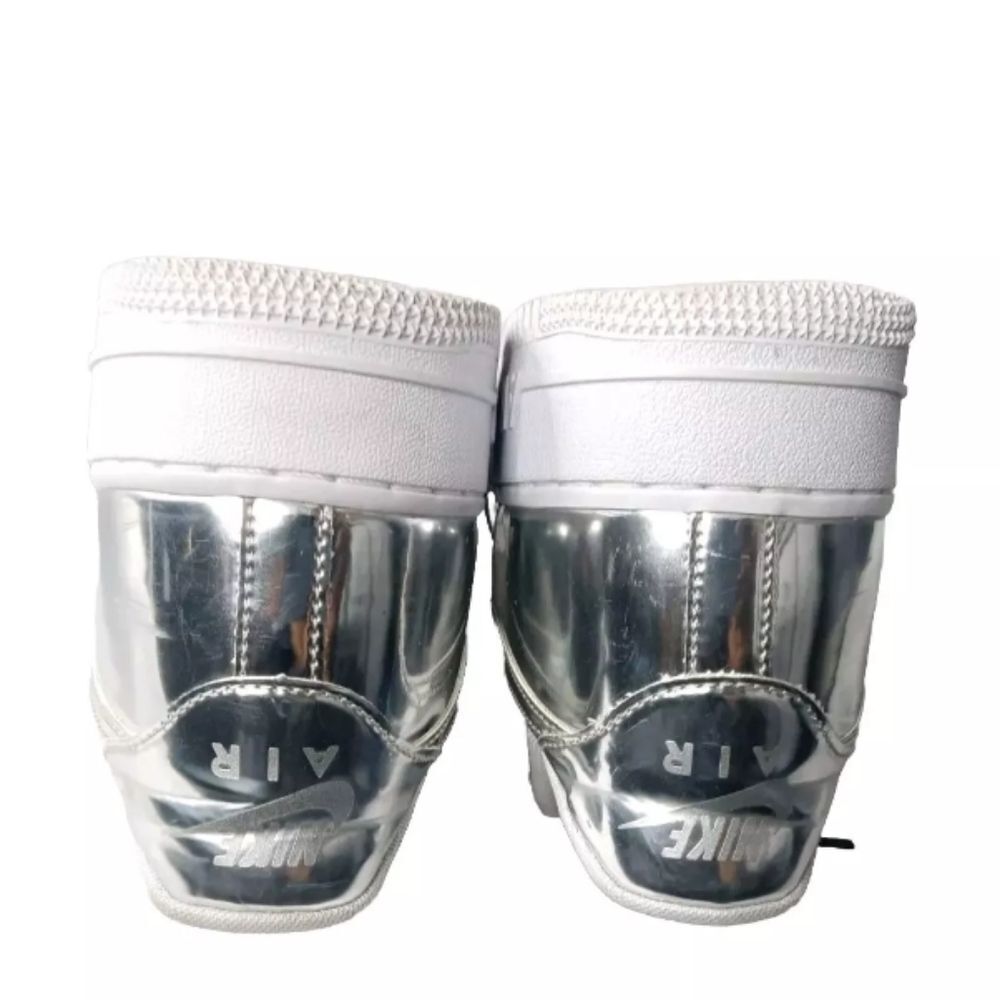 Nike Air Force 1 Low Metallic Chrome Womens Size 13.5 Shoes CQ6566-001 Silver - Picture 9 of 14